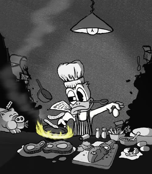 Donald in Italian kitchen